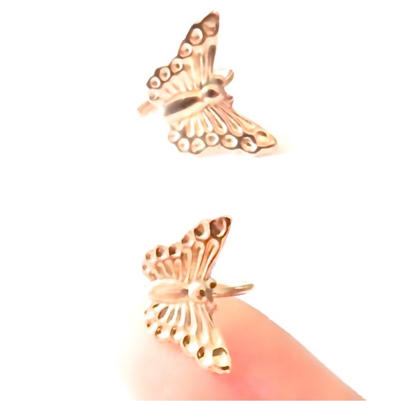 20G Butterfly Helix Cartilage Hoop Earring 925 Sterling Silver & 14K Gold Filled - Picture 5 of 9